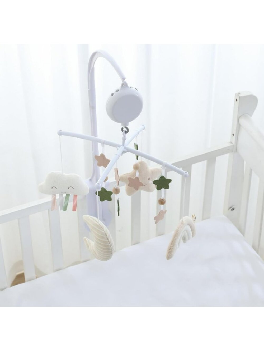 Lullaby Music Crib Mobile with Stuffed Animals - Easy Install Baby Nursery Decor - Picture 3 of 9